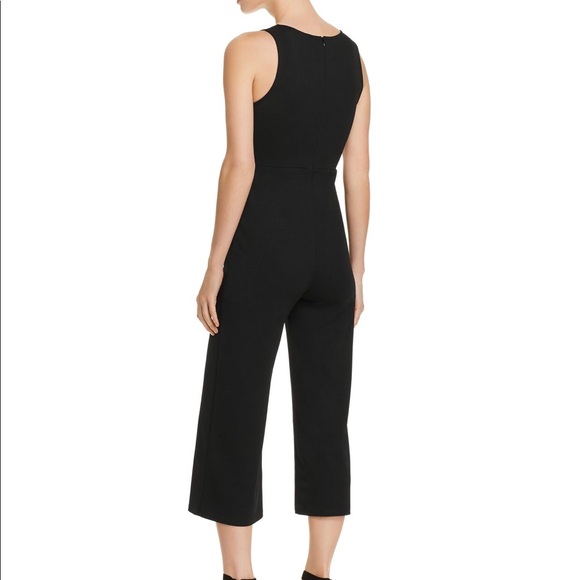 Deep V- cropped Black Jumpsuit- small - Picture 2 of 3